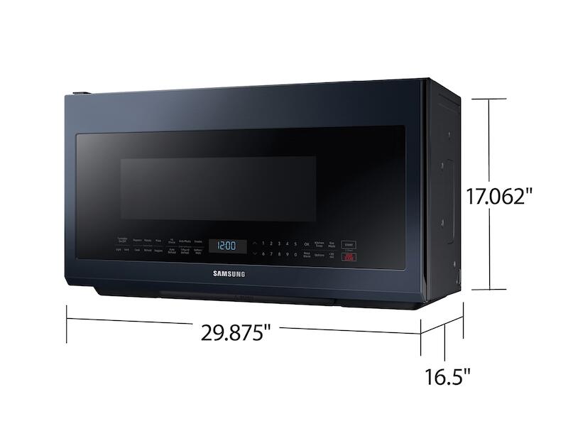 Samsung ME21A706BQN 2.1 Cu. Ft. Smart Bespoke Over-The-Range Microwave With Sensor Cooking In Fingerprint Resistant Navy Steel
