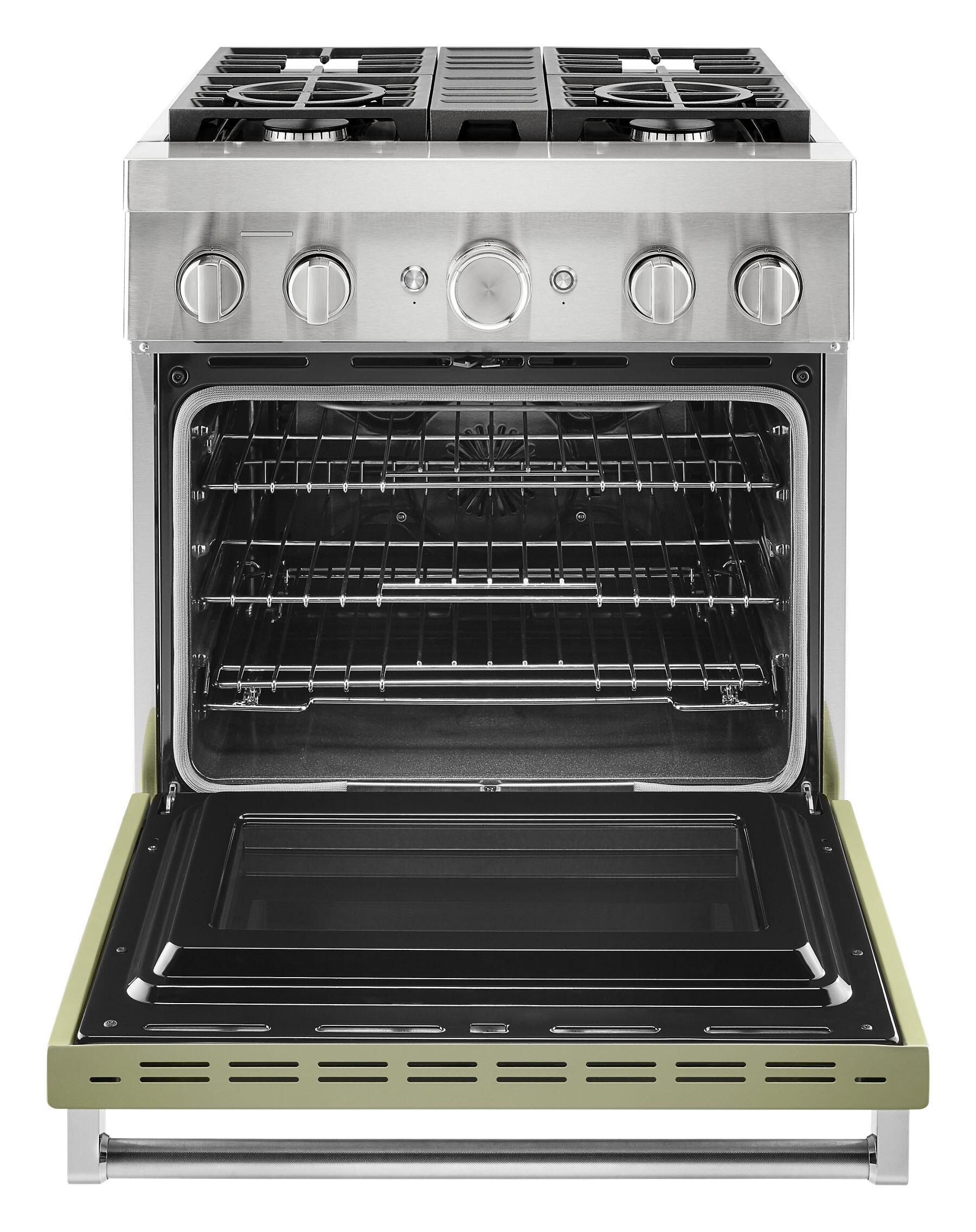 Kitchenaid KFDC500JAV Kitchenaid® 30'' Smart Commercial-Style Dual Fuel Range With 4 Burners - Avocado Cream