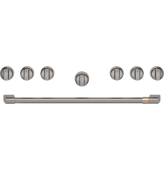 Cafe CXPR6HKPTBT Café™ 36" Brushed Black Handle & Knob Set For Pro Range And Rangetop