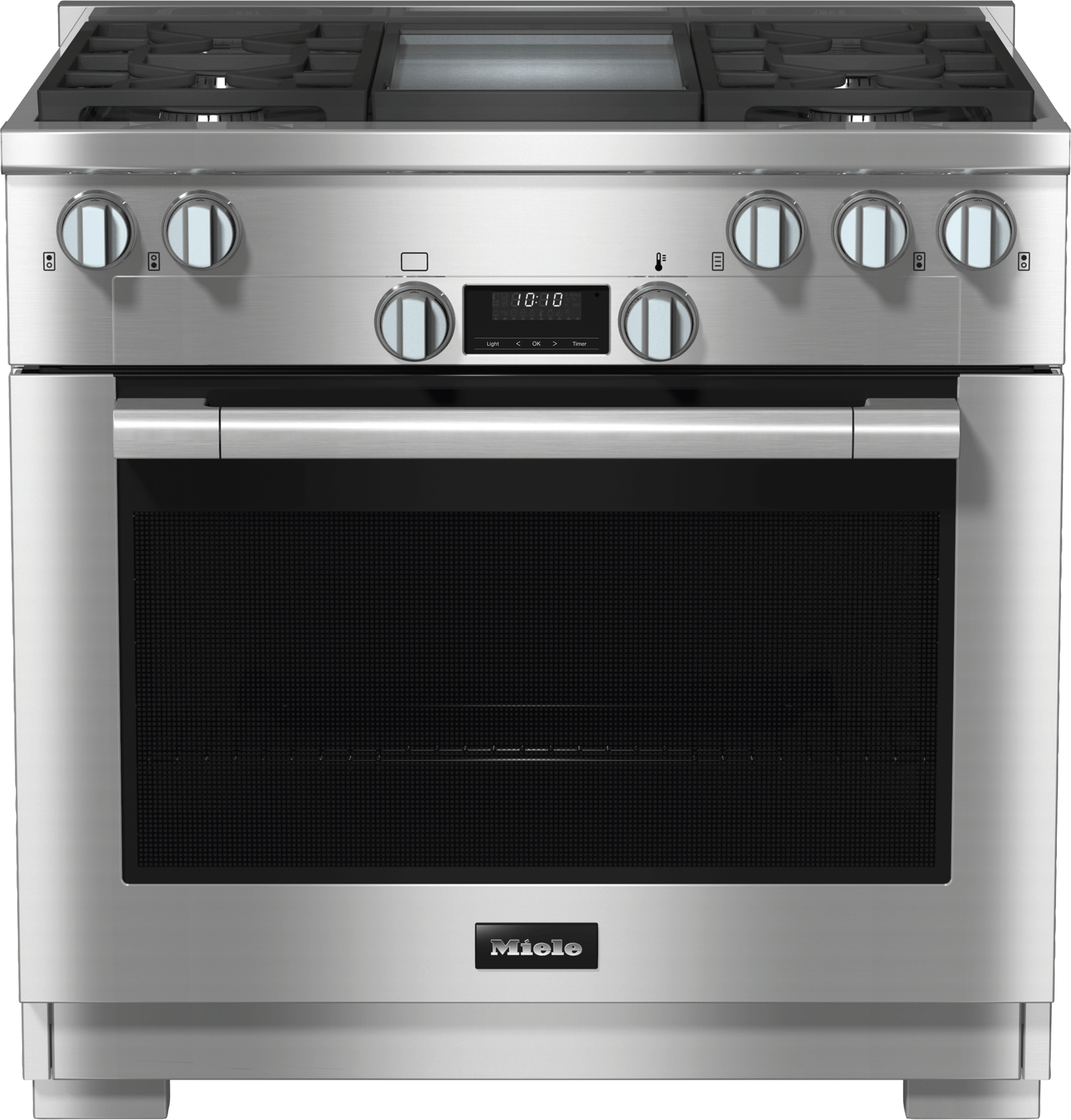 Miele HR11363GAGGDCLEANTOUCHSTEEL Hr 1136-3 G Ag Gd - 36 Inch Range All Gas With Directselect, Twin Convection Fans And M Pro Dual Stacked Burners