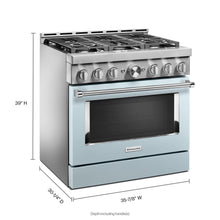 Kitchenaid KFGC506JMB Kitchenaid® 36'' Smart Commercial-Style Gas Range With 6 Burners - Misty Blue