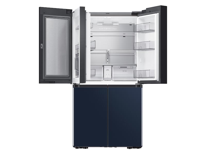 Samsung RF29A967541 29 Cu. Ft. Smart Bespoke 4-Door Flex™ Refrigerator With Customizable Panel Colors In Navy Glass