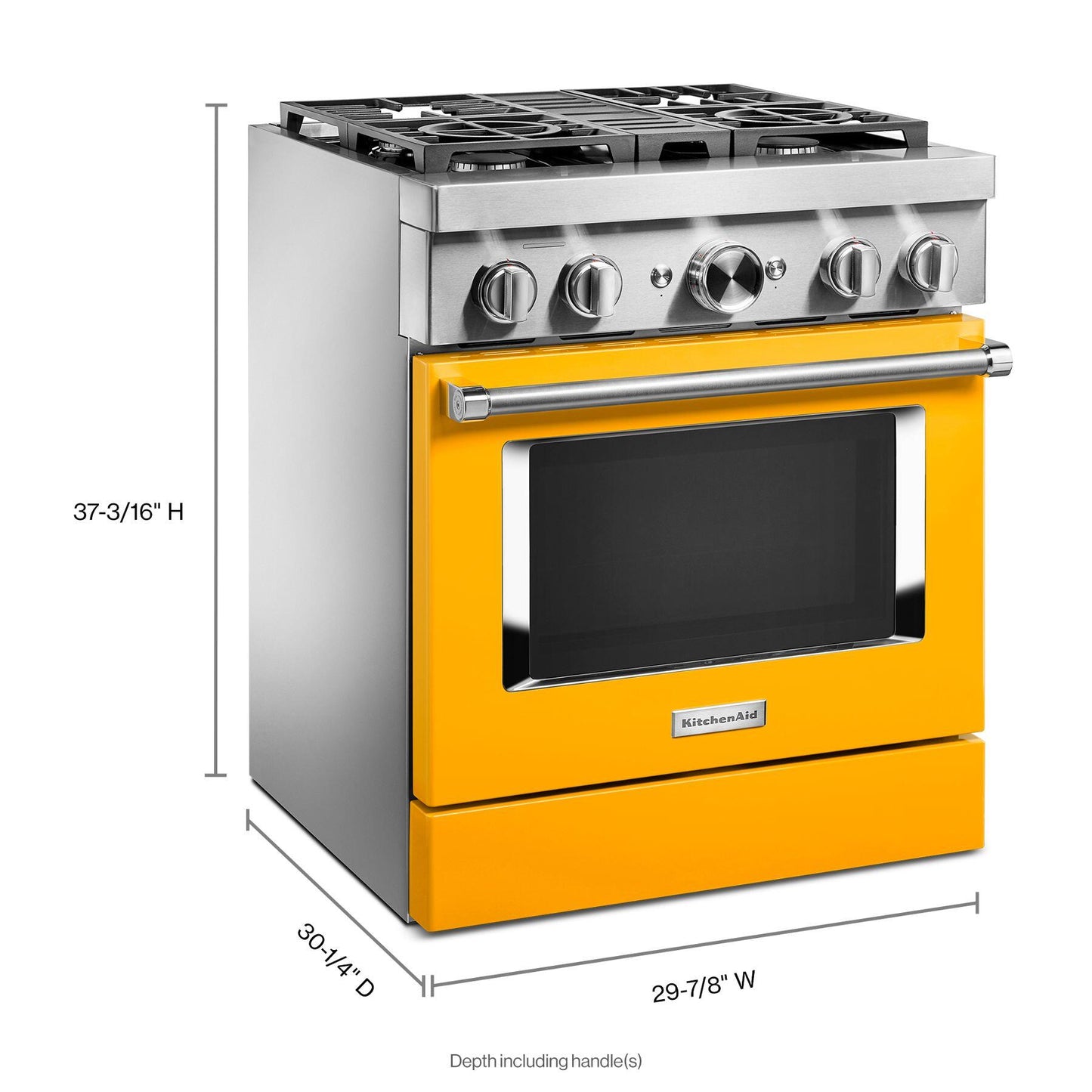 Kitchenaid KFDC500JYP Kitchenaid® 30'' Smart Commercial-Style Dual Fuel Range With 4 Burners - Yellow Pepper