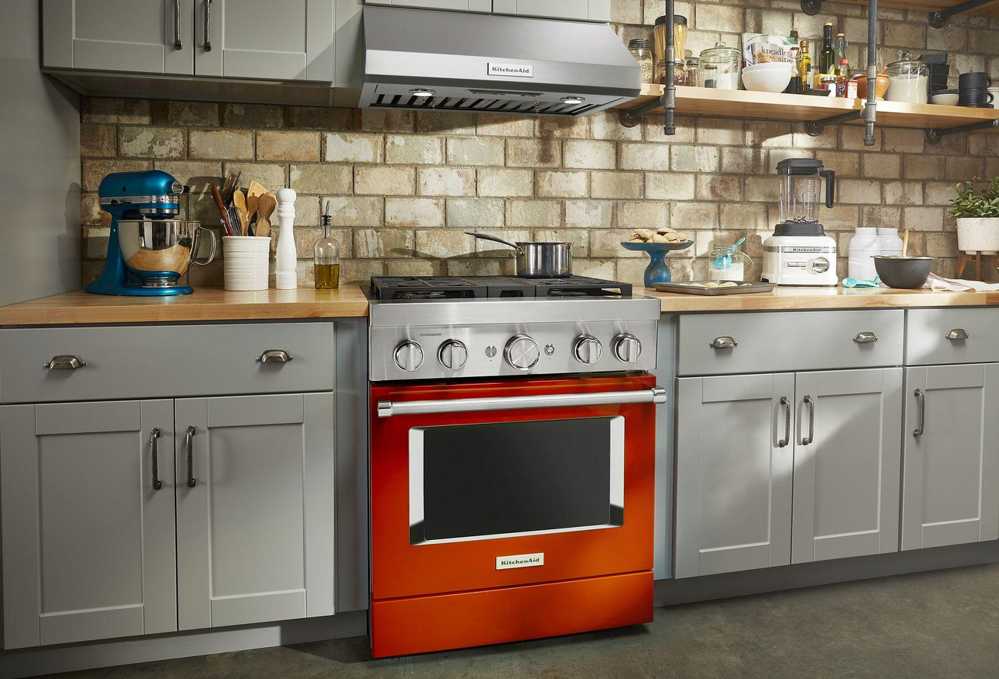 Kitchenaid KFDC500JSC Kitchenaid® 30'' Smart Commercial-Style Dual Fuel Range With 4 Burners - Scorched Orange