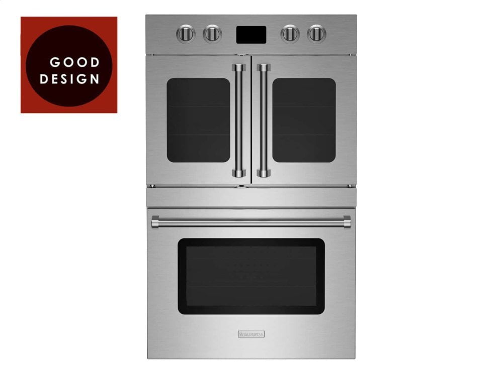Bluestar BSDEWO30ECSDDDV2 30" Double Electric Wall Oven With French & Drop Down Doors