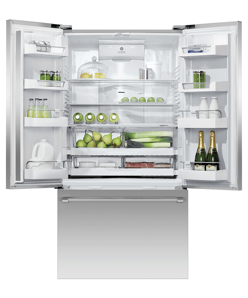 Fisher & Paykel RF201ACUSX1N Freestanding French Door Refrigerator Freezer, 36", 20.1 Cu Ft, Ice & Water
