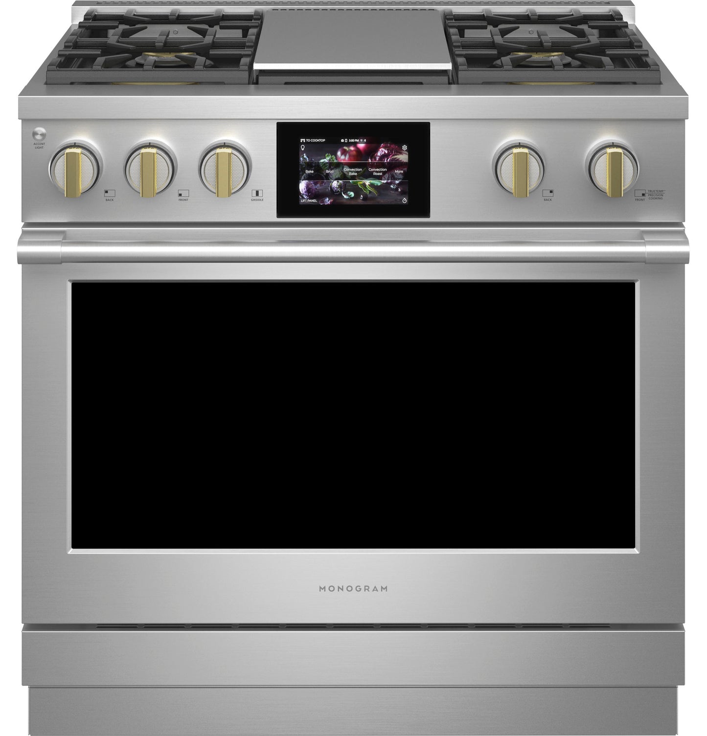 Monogram ZDP364NDTSS Monogram 36" Dual-Fuel Professional Range With 4 Burners And Griddle (Natural Gas)