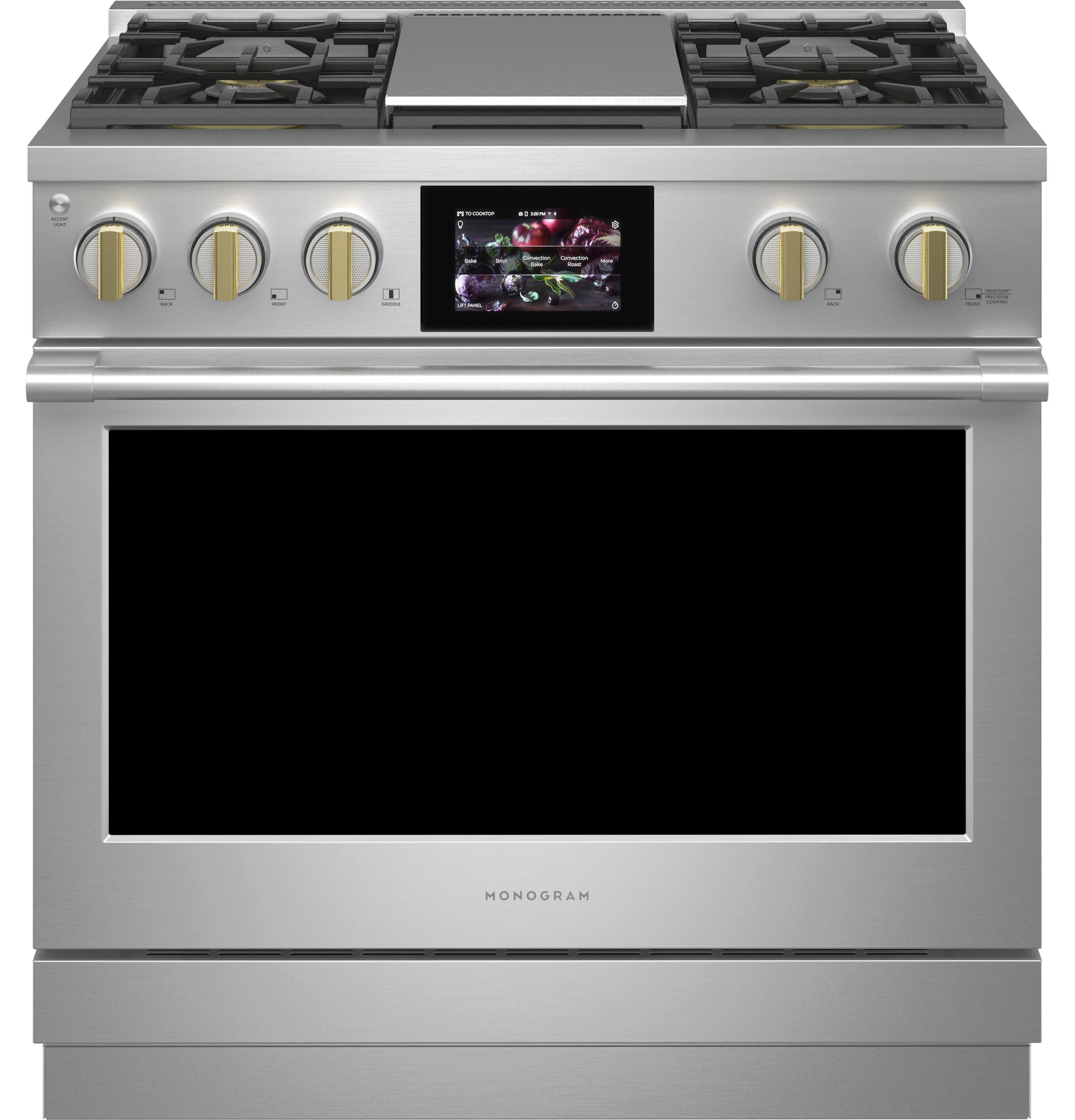 Monogram ZDP364NDTSS Monogram 36" Dual-Fuel Professional Range With 4 Burners And Griddle (Natural Gas)