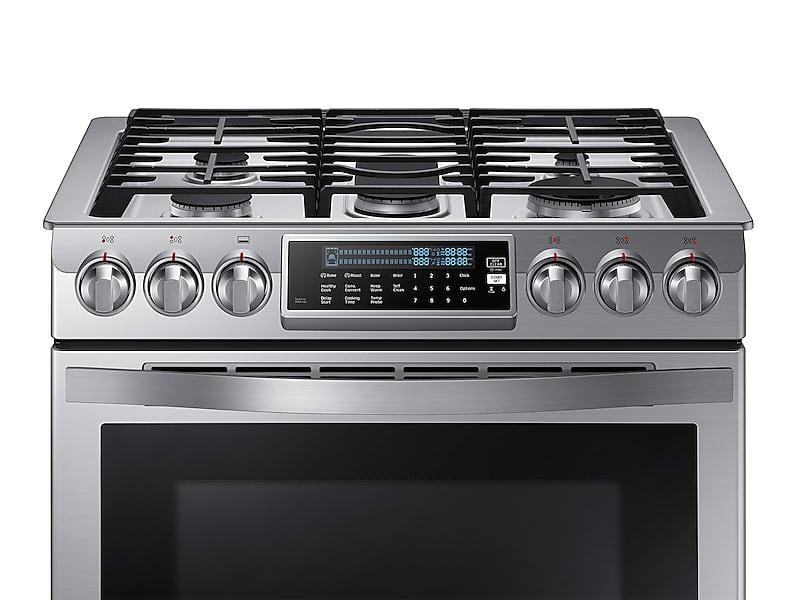 Samsung NX58H9950WS 5.8 Cu. Ft. Chef Collection Slide-In Gas Range With True Convection In Stainless Steel