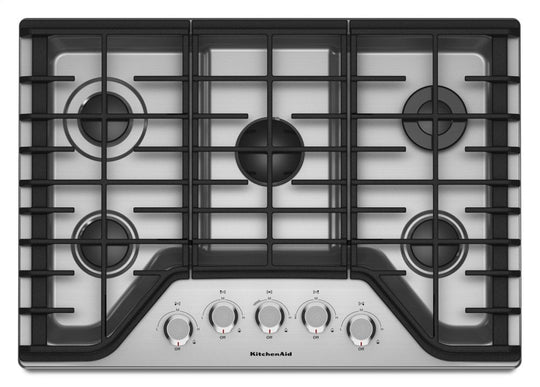 Kitchenaid KCGS350ESS 30" 5-Burner Gas Cooktop - Stainless Steel