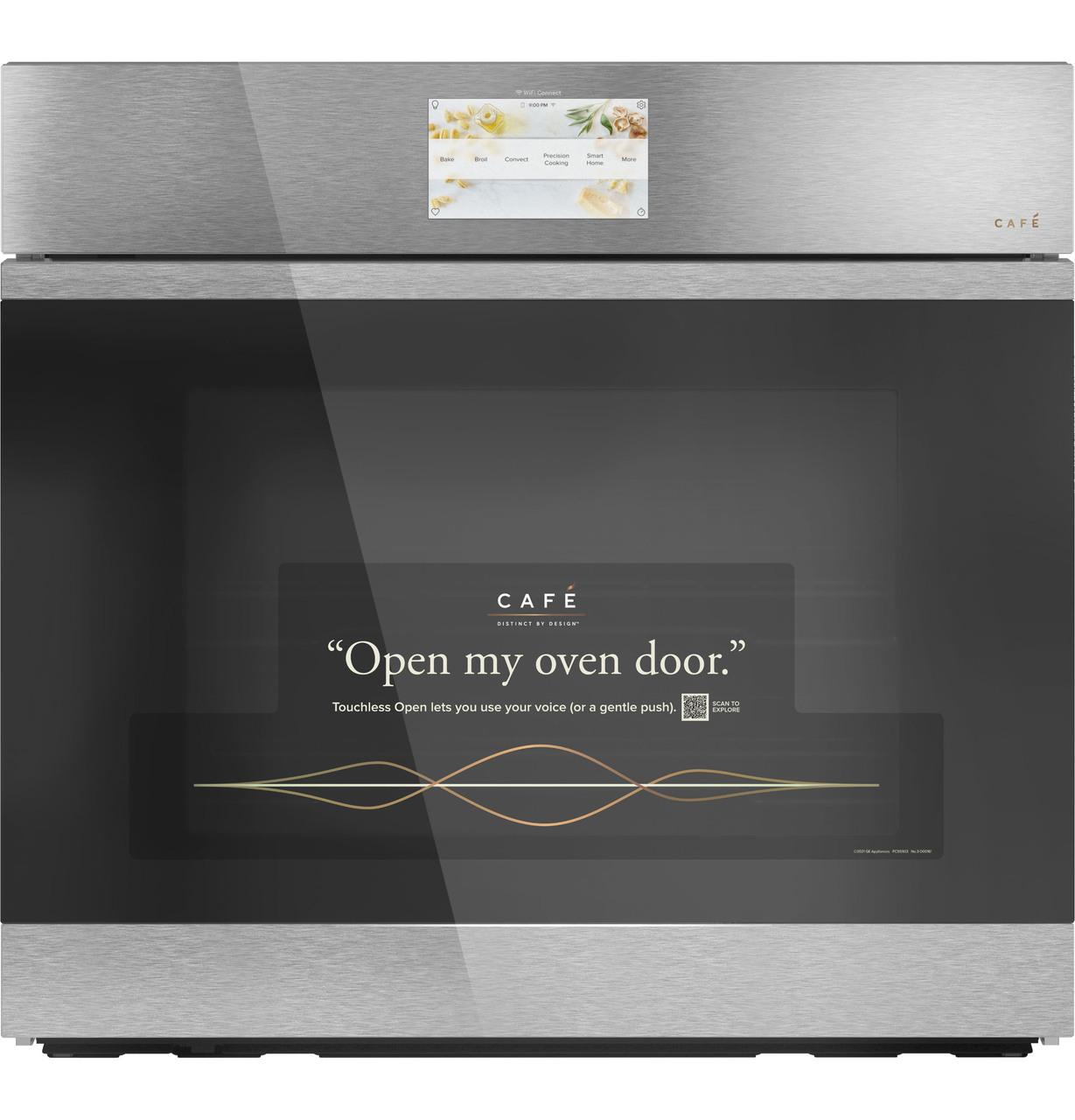 Cafe CTS90DM2NS5 Café™ Minimal Series 30" Smart Built-In Convection Single Wall Oven In Platinum Glass