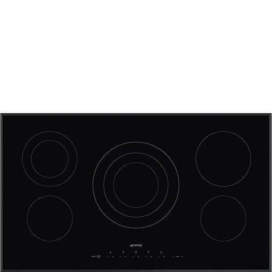 Smeg SEU365ETB 90Cm (36") Ceramic Cooktop Black Glass, Beveled