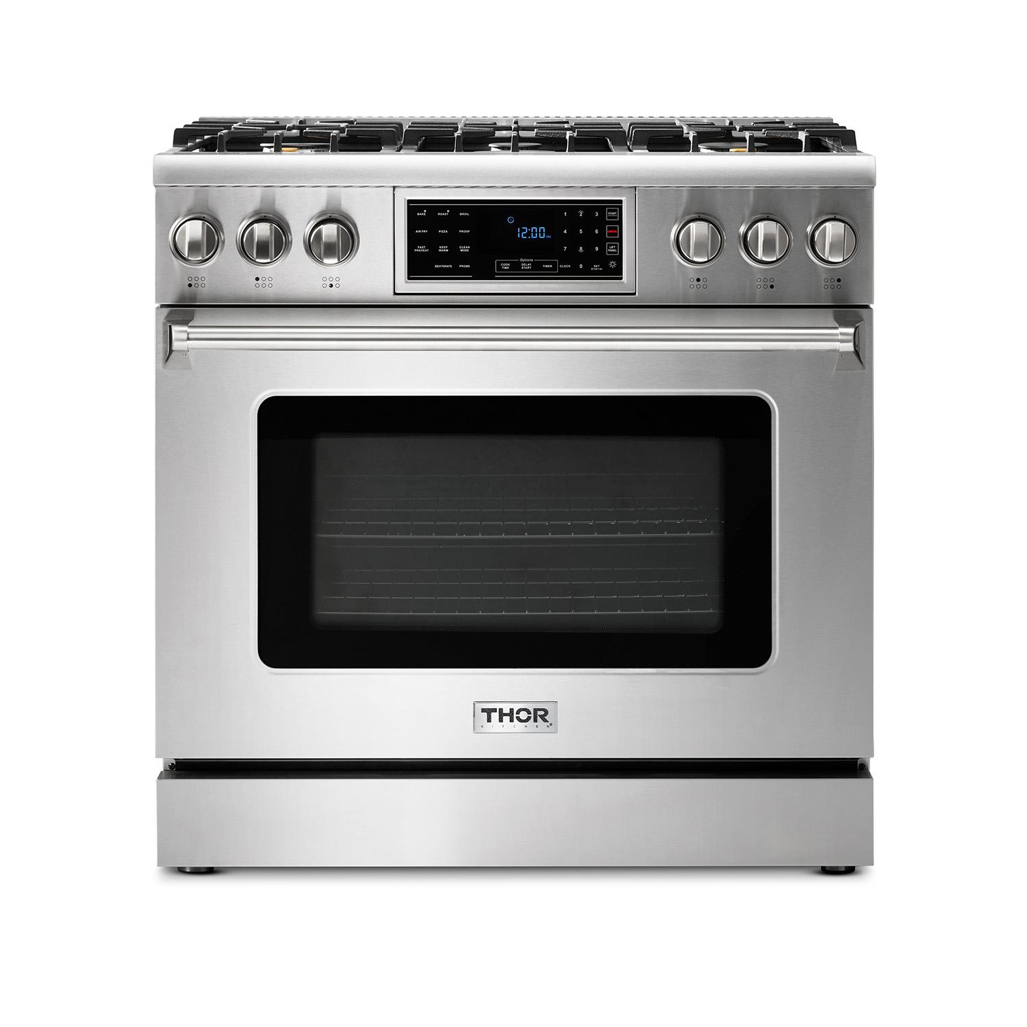 Thor Kitchen TRG3601LP 36 Inch Tilt Panel Professional Gas Range - Trg3601 / Trg3601Lp - Liquid Propane