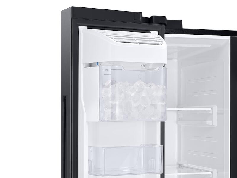 Samsung RS28A5F61SG 27.3 Cu. Ft. Smart Side-By-Side Refrigerator With Family Hub™ In Black Stainless Steel