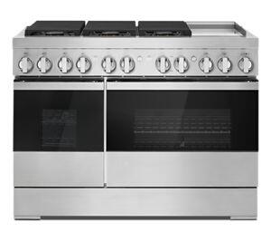 Jennair JDSP548HM Noir 48" Dual-Fuel Professional-Style Range With Chrome-Infused Griddle And Steam Assist