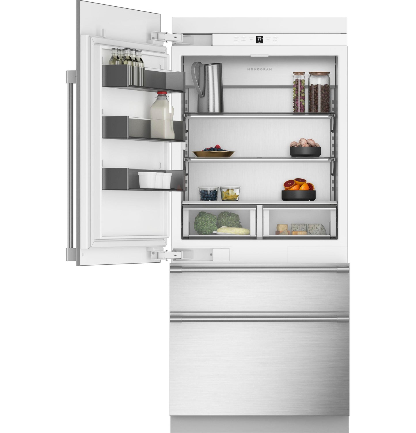 Monogram ZIC363IPVLH Monogram 36" Integrated Bottom-Freezer Refrigerator