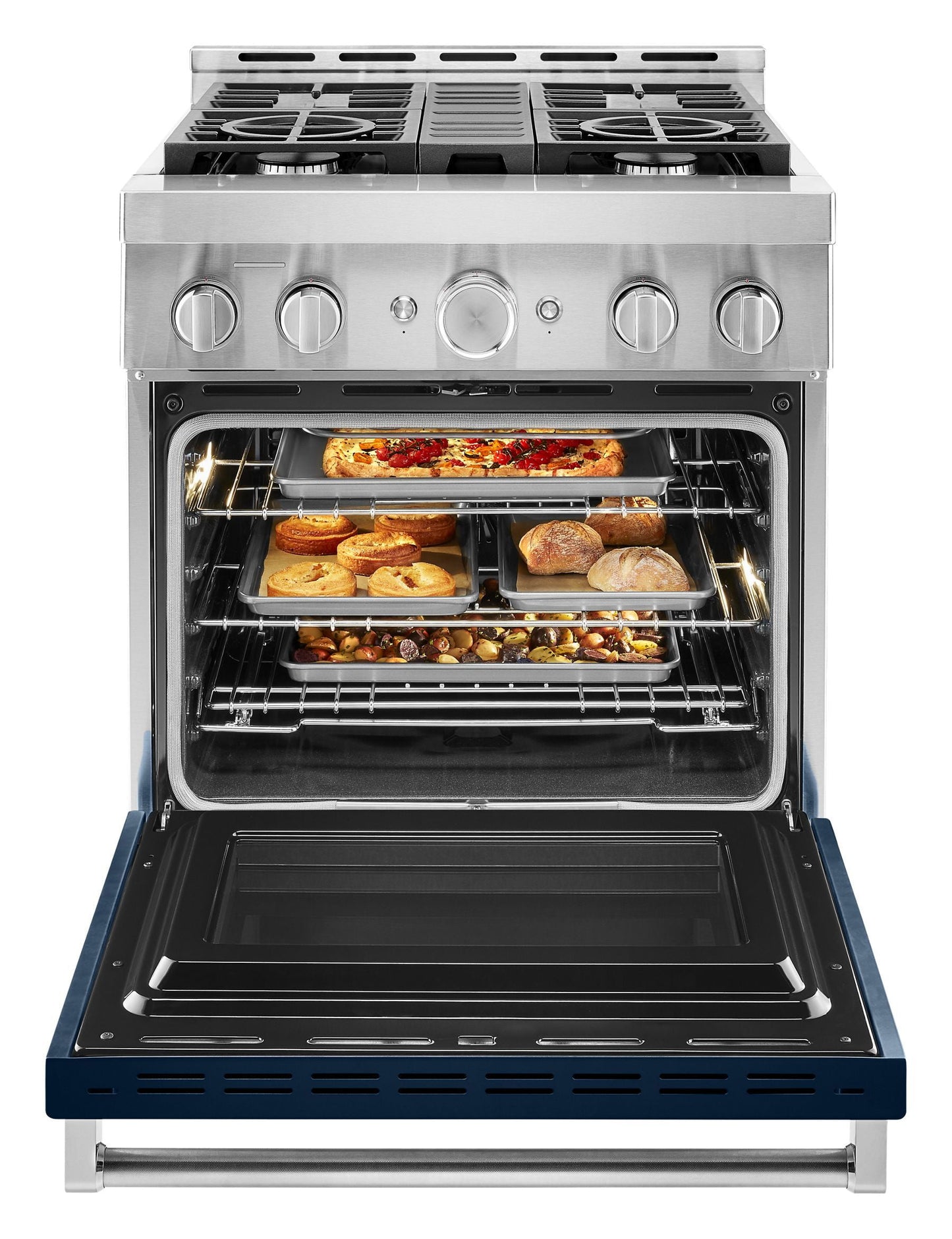 Kitchenaid KFGC500JIB Kitchenaid® 30'' Smart Commercial-Style Gas Range With 4 Burners - Ink Blue