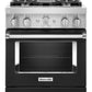 Kitchenaid KFGC500JBK Kitchenaid® 30'' Smart Commercial-Style Gas Range With 4 Burners - Imperial Black