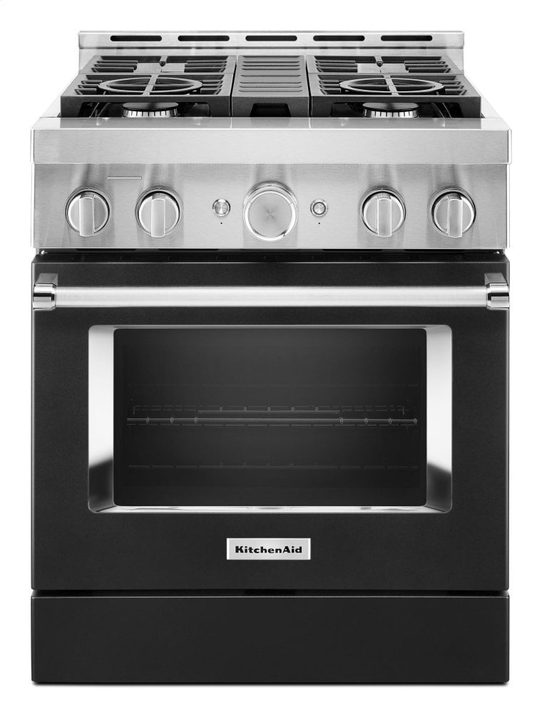 Kitchenaid KFGC500JBK Kitchenaid® 30'' Smart Commercial-Style Gas Range With 4 Burners - Imperial Black