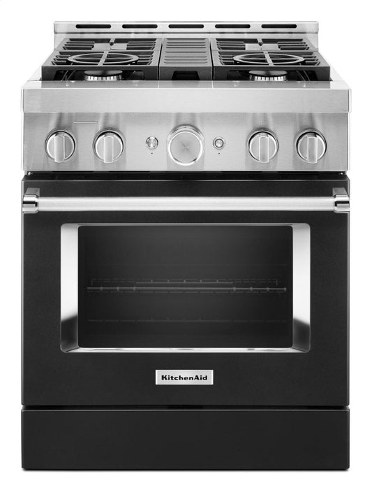 Kitchenaid KFGC500JBK Kitchenaid® 30'' Smart Commercial-Style Gas Range With 4 Burners - Imperial Black