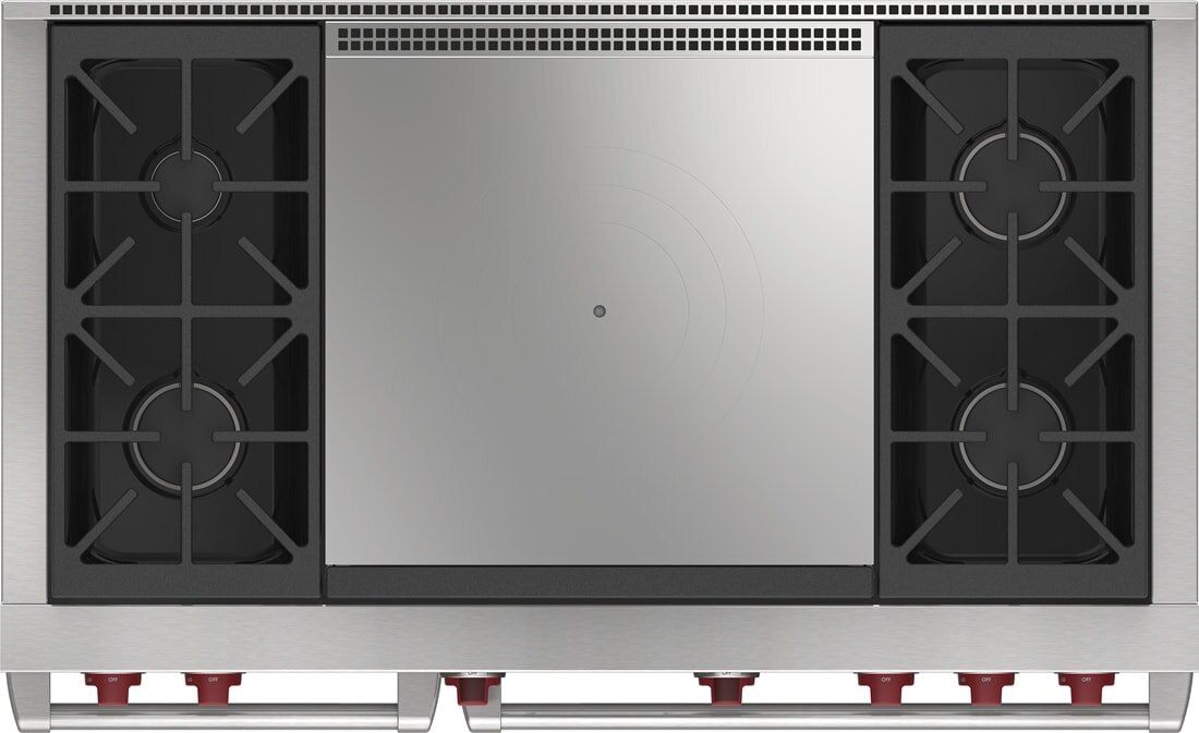 Wolf DF48450FSP 48" Dual Fuel Range - 4 Burners And French Top