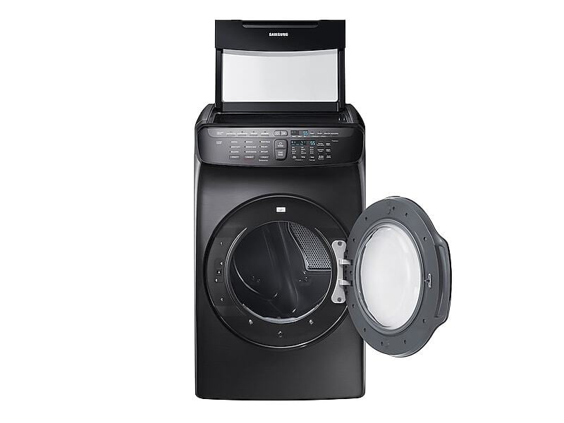 Samsung DVE55M9600V 7.5 Cu. Ft. Smart Electric Dryer With Flexdry&#8482; In Black Stainless Steel