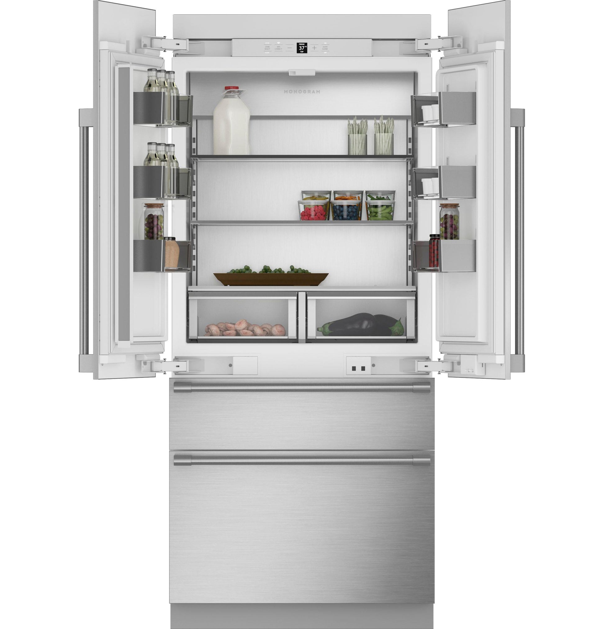 Monogram ZIP364NBVII Monogram 36" Integrated French-Door Refrigerator - Coming Soon