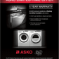 Asko T411HSW Logic Heat Pump Dryer - White
