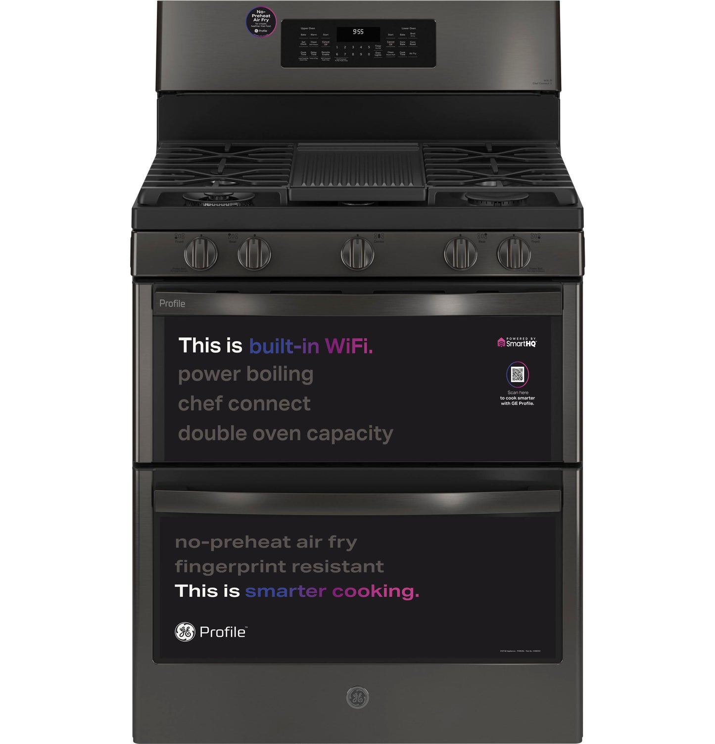 Ge Appliances PGB965BPTS Ge Profile&#8482; 30" Free-Standing Gas Double Oven Convection Range With No Preheat Air Fry