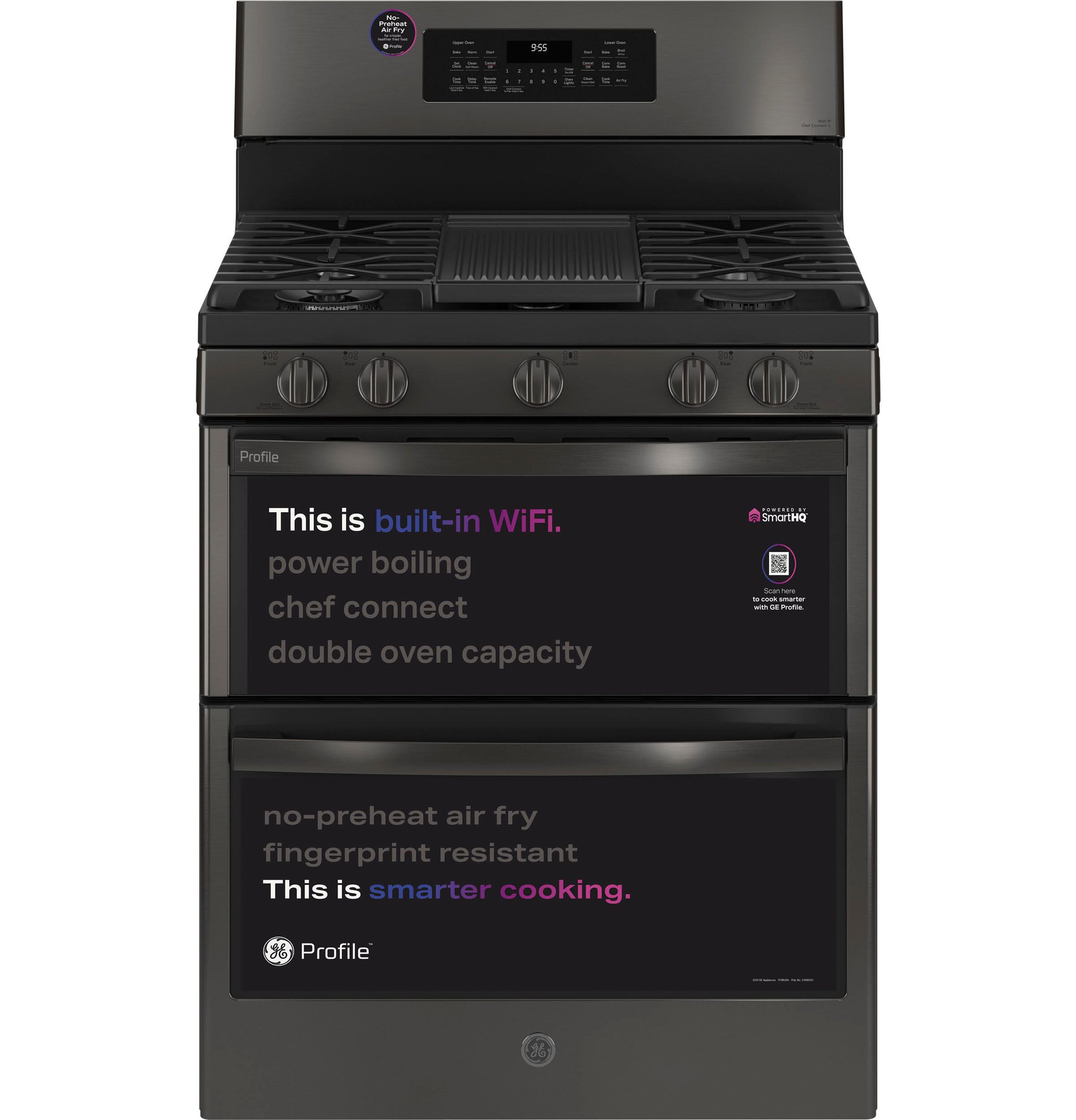 Ge Appliances PGB965BPTS Ge Profile&#8482; 30" Free-Standing Gas Double Oven Convection Range With No Preheat Air Fry