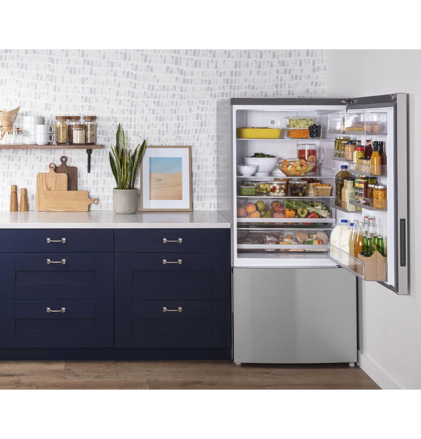 Ge Appliances GBE17HYRFS Ge® Energy Star® 17.7 Cu. Ft. Counter-Depth Bottom-Freezer Refrigerator