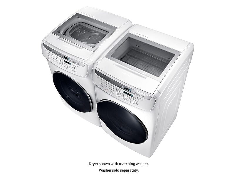 Samsung DVG55M9600W 7.5 Cu. Ft. Smart Gas Dryer With Flexdry&#8482; In White