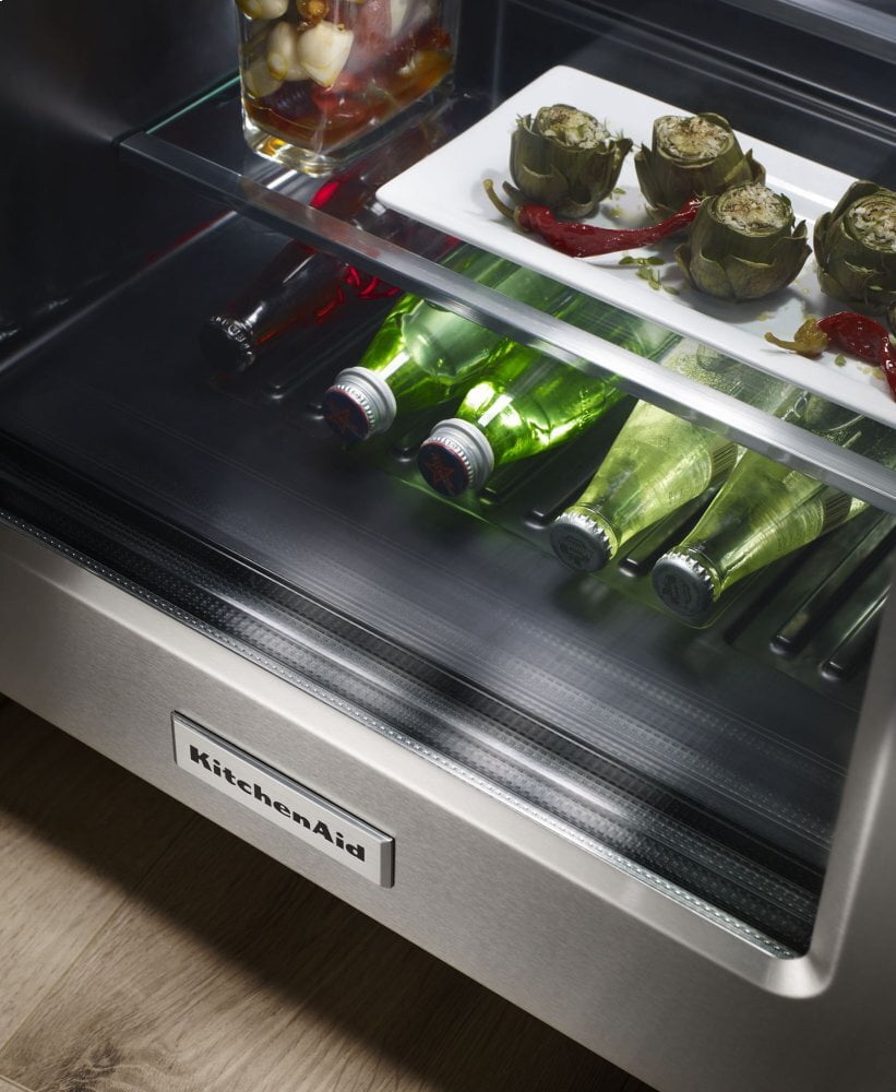 Kitchenaid KURR304ESS 24" Undercounter Refrigerator With Glass Door And Metal Trim Shelves - Stainless Steel