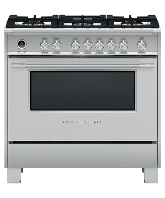 Fisher & Paykel OR36SCG6X1 Dual Fuel Range, 36", 5 Burners, Self-Cleaning