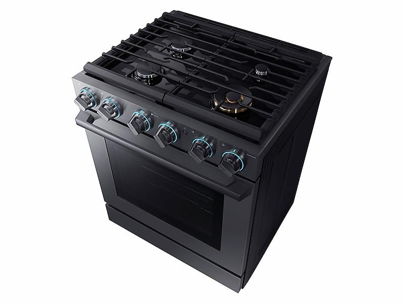 Samsung NX58M9960PM 5.8 Cu. Ft. 30" Chef Collection Professional Gas Range With Dual Convection In Black Stainless Steel