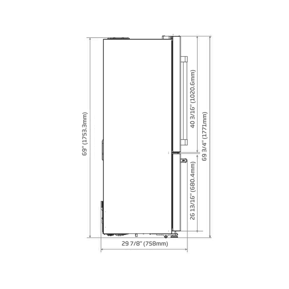 Fulgor Milano F6FBM36S2 36" Pro French Door Fridge