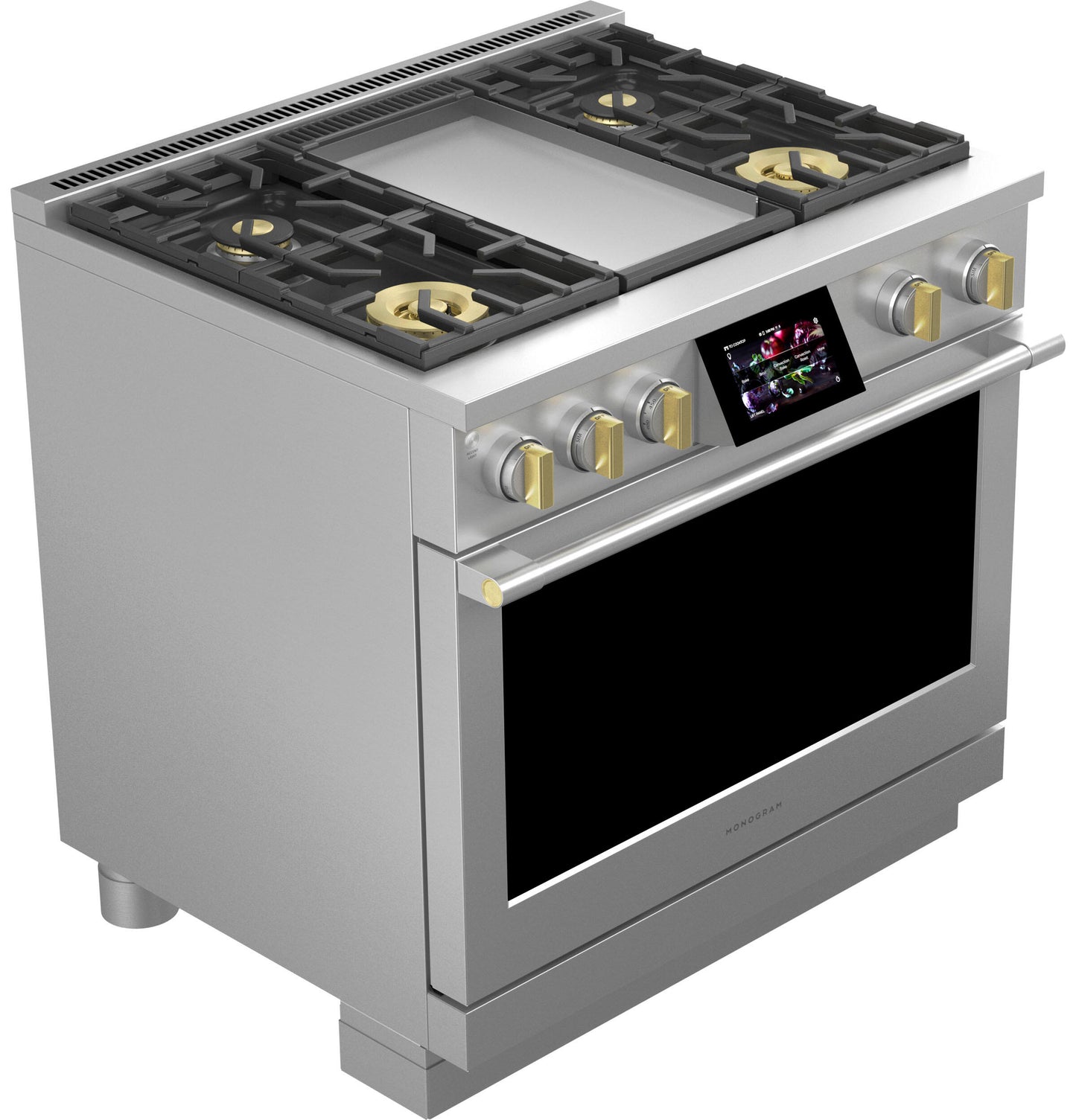 Monogram ZDP364NDTSS Monogram 36" Dual-Fuel Professional Range With 4 Burners And Griddle (Natural Gas)