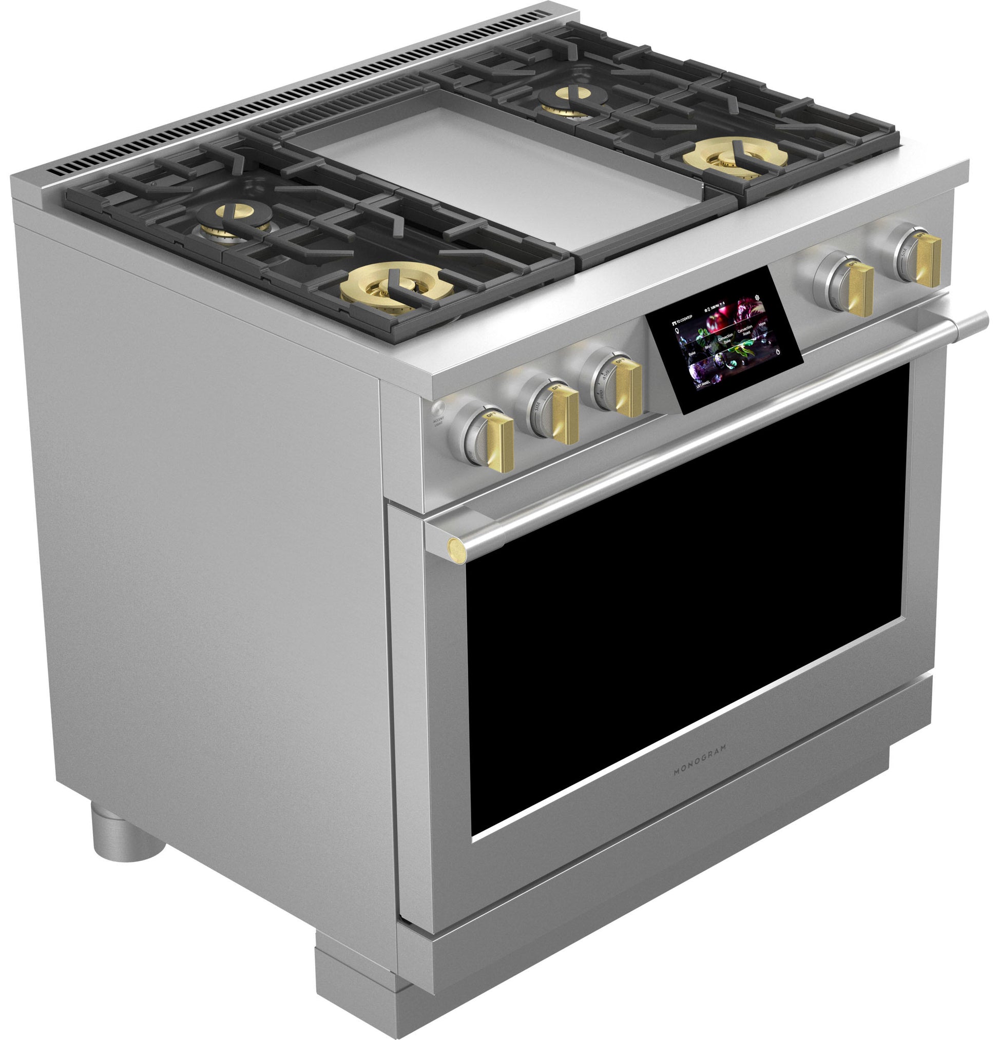 Monogram ZDP364NDTSS Monogram 36" Dual-Fuel Professional Range With 4 Burners And Griddle (Natural Gas)