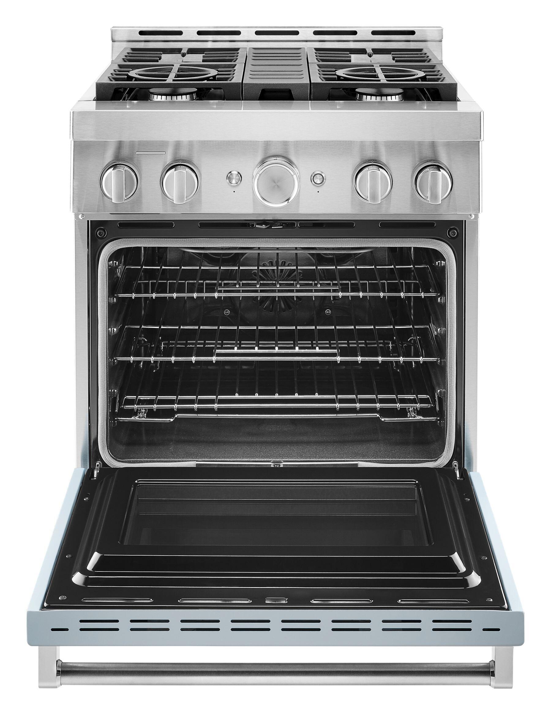 Kitchenaid KFGC500JMB Kitchenaid® 30'' Smart Commercial-Style Gas Range With 4 Burners - Misty Blue