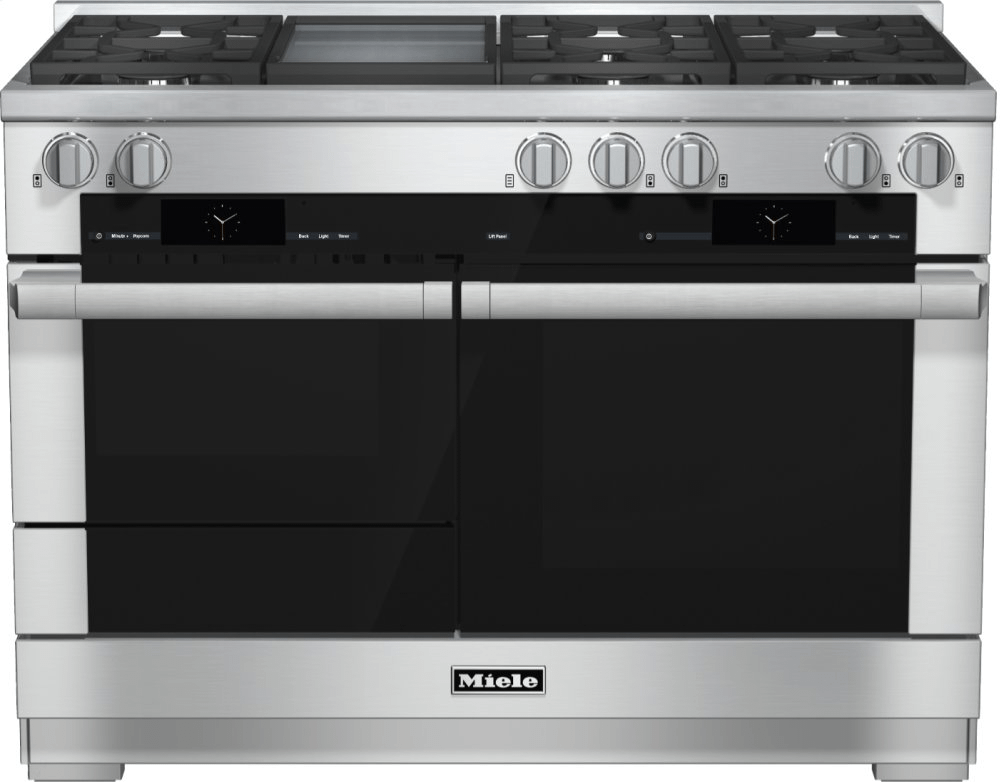 Miele HR19562GCLEANTOUCHSTEEL Hr 1956-2 G - 48 Inch Range Dual Fuel With M Touch Controls, Moisture Plus And M Pro Dual Stacked Burners