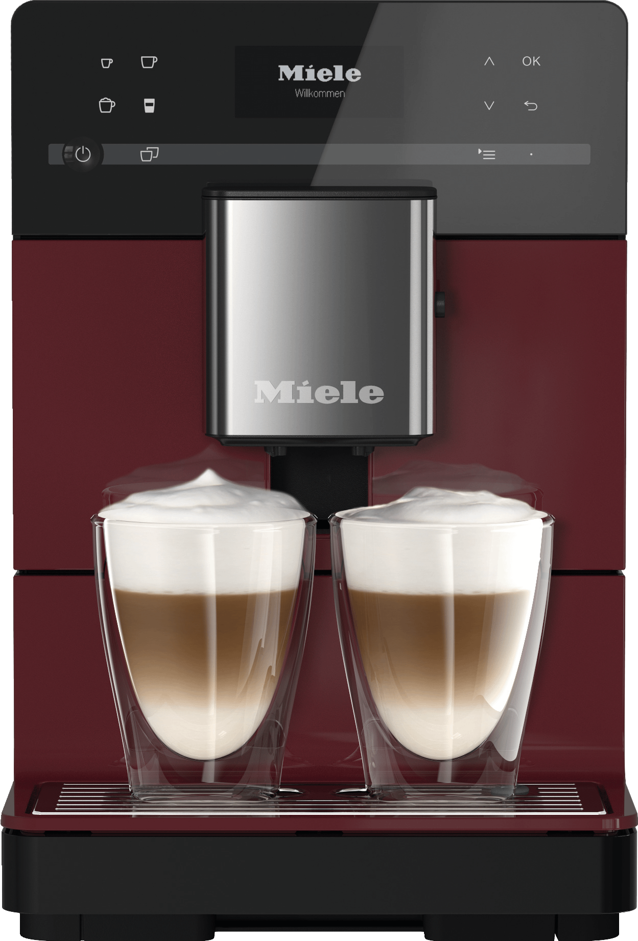 Miele CM5310 SILENCE RED  Countertop Coffee Machine With Onetouch For Two For The Ultimate In Coffee Enjoyment.