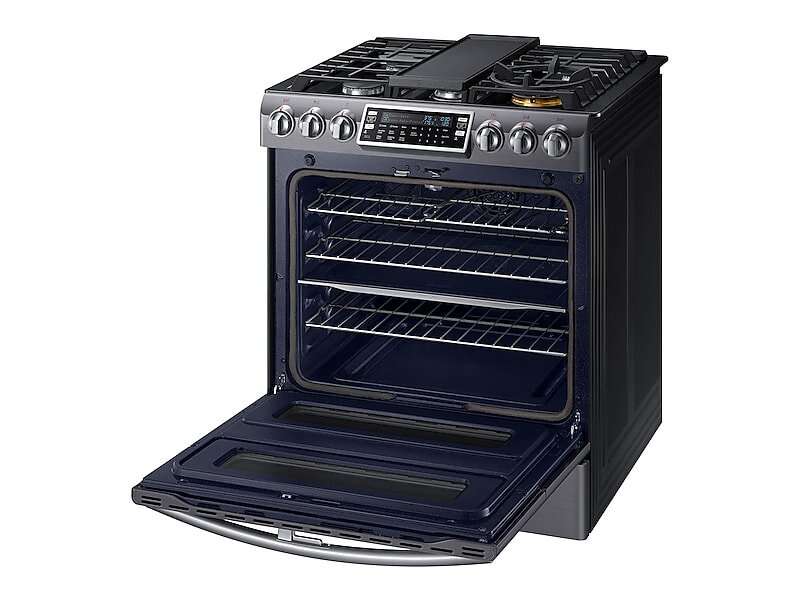 Samsung NX58K9850SG 5.8 Cu. Ft. Slide-In Gas Range With Flex Duo™ & Dual Door In Black Stainless Steel