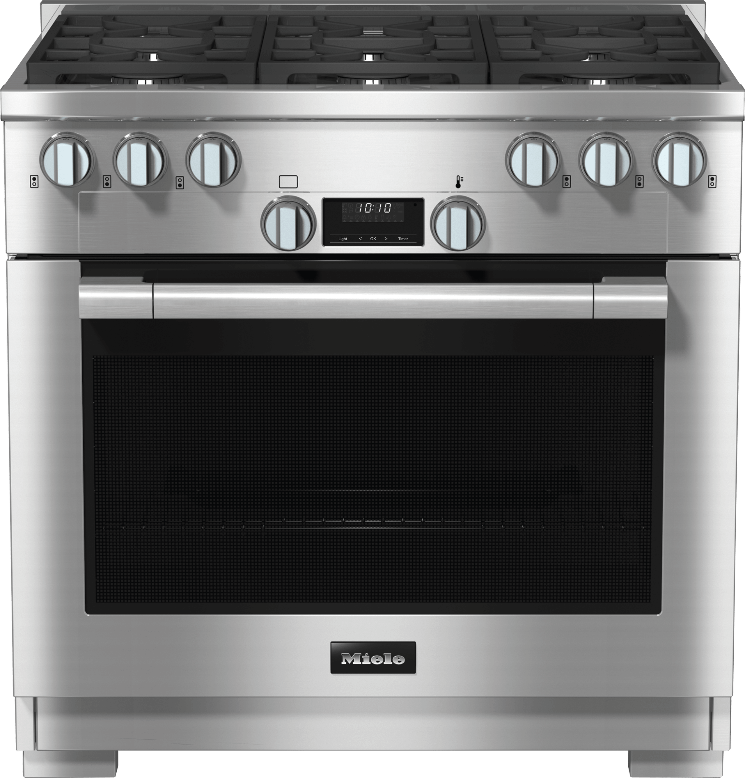 Miele HR11343GAGCLEANTOUCHSTEEL Hr 1134-3 G Ag - 36 Inch Range All Gas With Directselect, Twin Convection Fans And M Pro Dual Stacked Burners