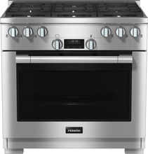 Miele HR11343GAGCLEANTOUCHSTEEL Hr 1134-3 G Ag - 36 Inch Range All Gas With Directselect, Twin Convection Fans And M Pro Dual Stacked Burners