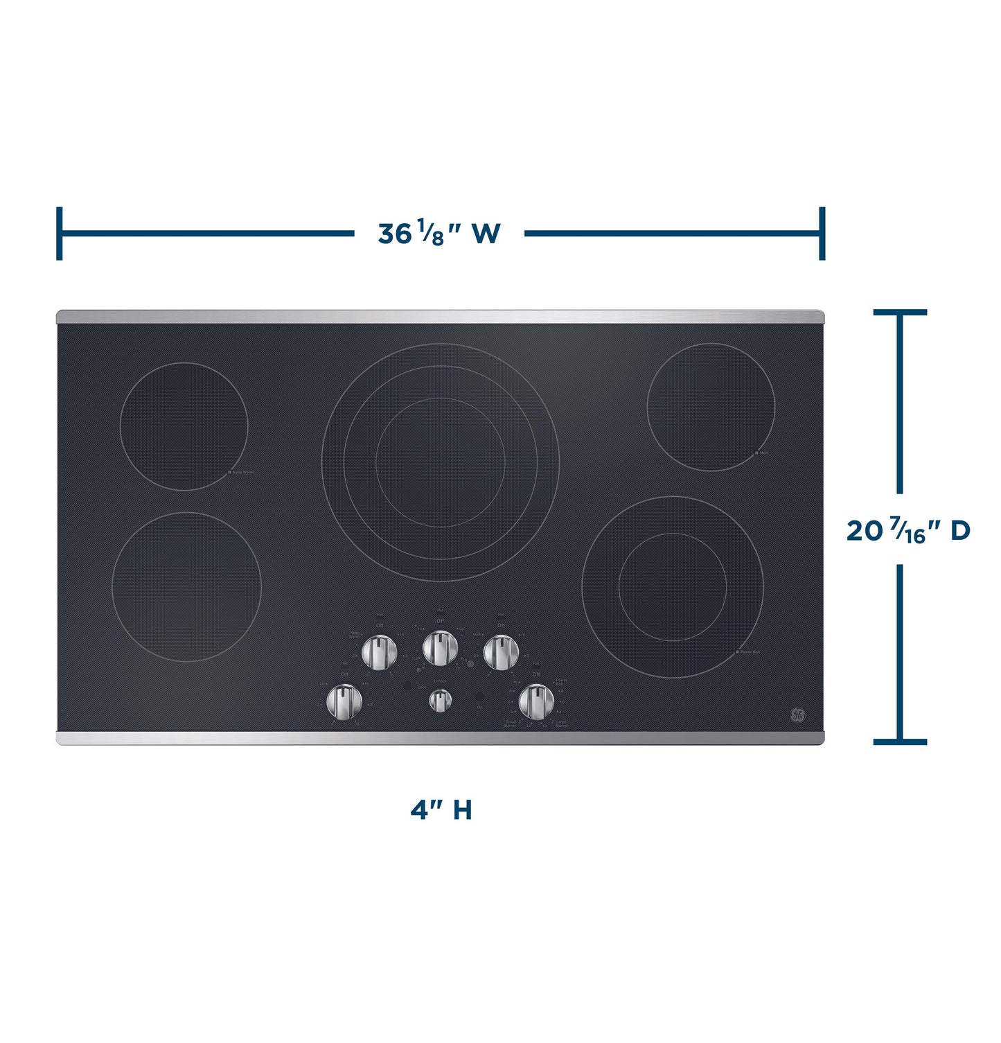 Ge Appliances JEP5036STSS Ge® 36" Built-In Knob Control Electric Cooktop