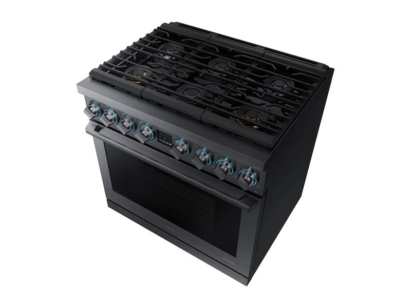 Samsung NX36R9966PM 5.9 Cu. Ft. 36" Chef Collection Professional Gas Range In Black Stainless Steel
