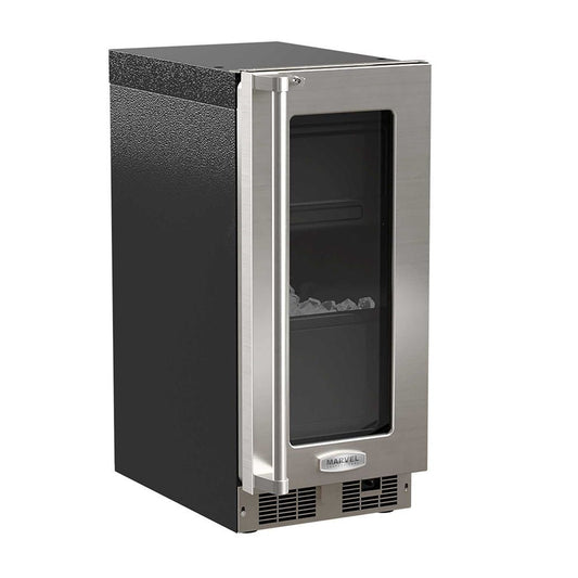 Marvel MP15CPG3RS 15-In Professional Built-In Clear Ice Machine With Pump With Door Style - Stainless Steel Frame Glass, Door Swing - Right, Pump - Yes