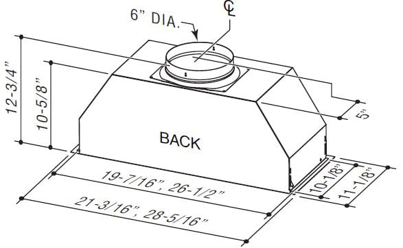 Best Range Hoods P195P1M70SB6 28-5/16" Ss Range Hood W/ Internal P6 650 Max Cfm Blower