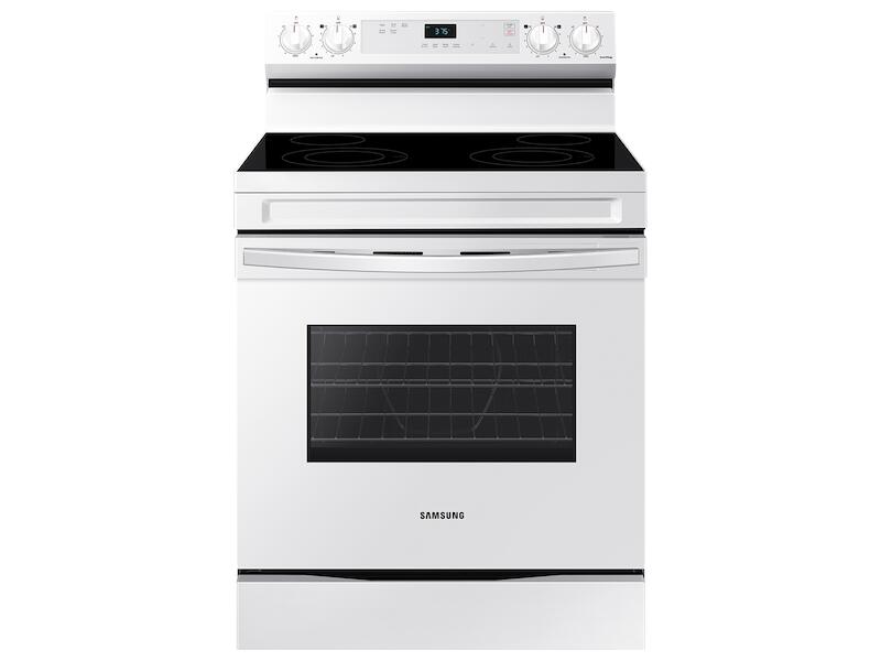 Samsung NE63A6111SW 6.3 Cu. Ft. Smart Freestanding Electric Range With Steam Clean In White