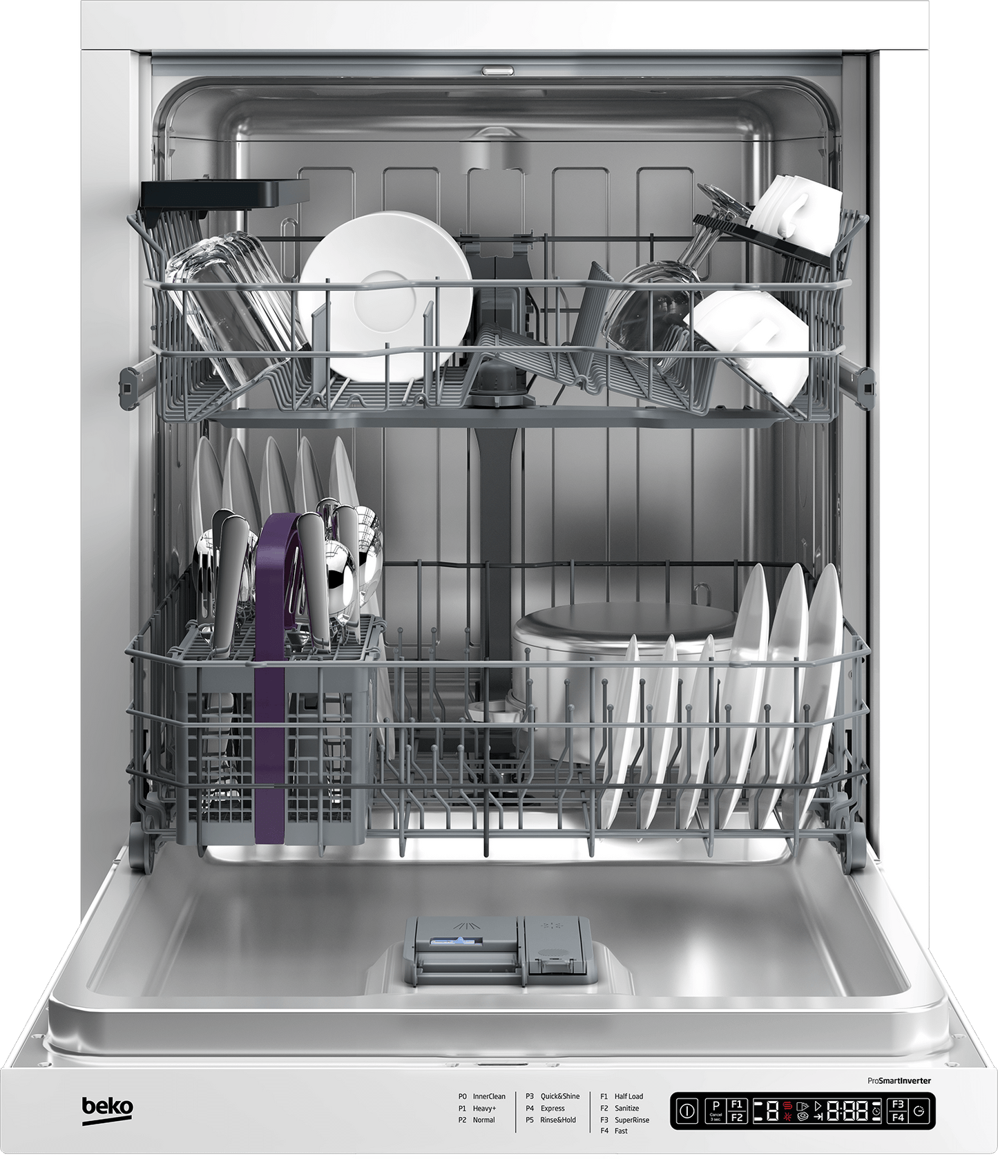 Beko DDN25402W Full Size Dishwasher With (14 Place Settings, 48.0
